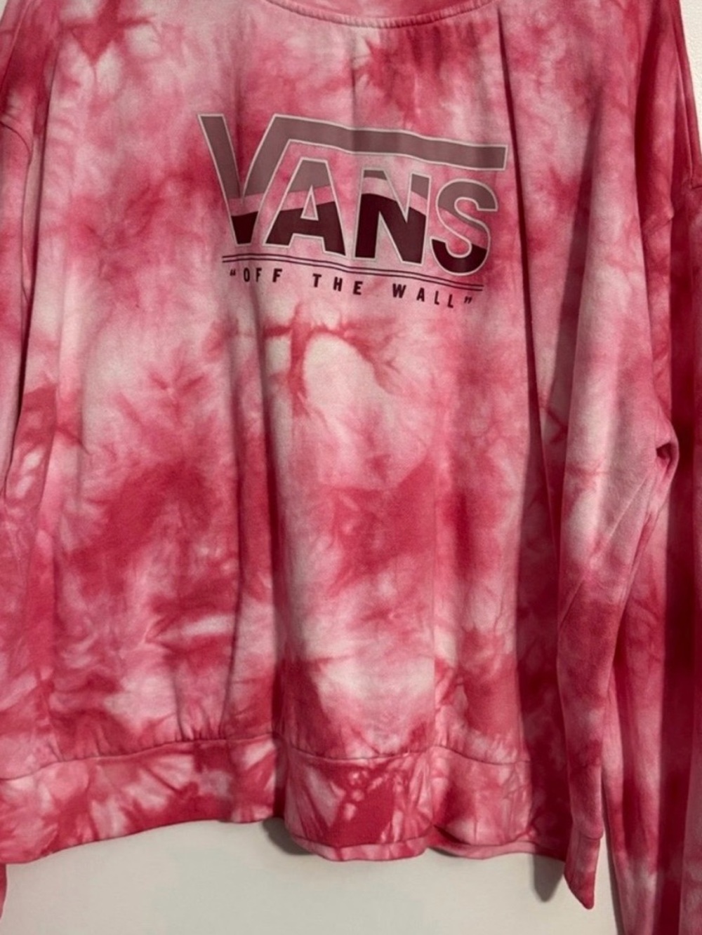 Vans Pink Tie-Dye Logo Crewneck